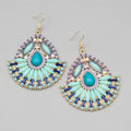 Statement Boho Large Pierced Earrings Gold tone Dangle  2.25"