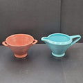 Vintage Fiesta Harlequin Blue Creamer Pink Sugar Set No Lid Ceramic