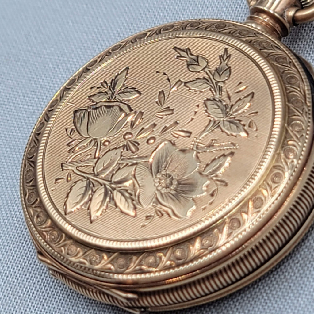 14k Yellow Gold Waltham 9 Jewel Hunter Case Pocket Watch Size 6