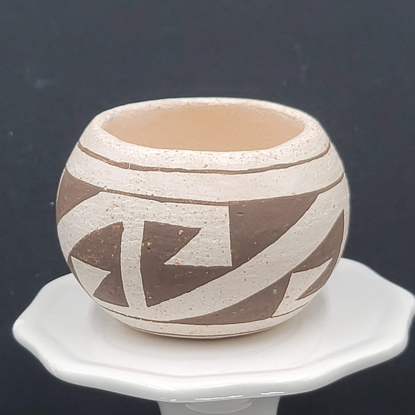 Vintage Pueblo Miniature Pottery Bowl New Mexico Native American 2.5 in