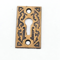Vintage Ornate Bronze Skeleton Keyhole Escutcheon Salvage Hardware 5250