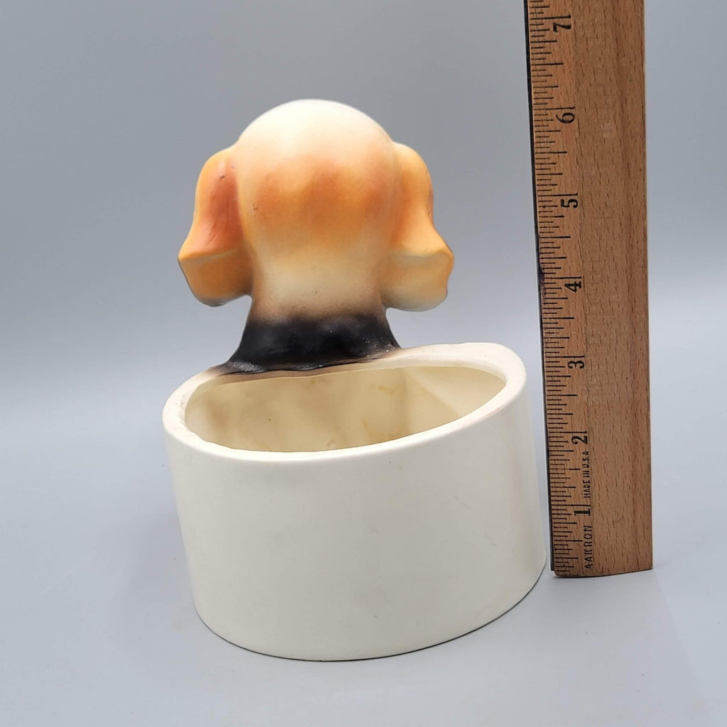 Vintage Lefton Japan Puppy Dog Planter Big Eyes Ceramic H6974 Beagle