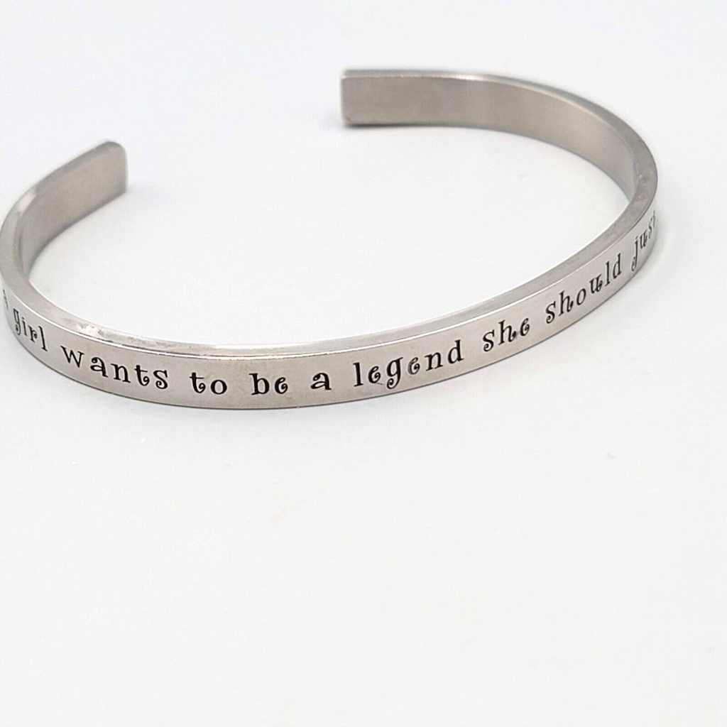 Calamity Jane Quote Bracelet Silver tone Quote 7.25"
