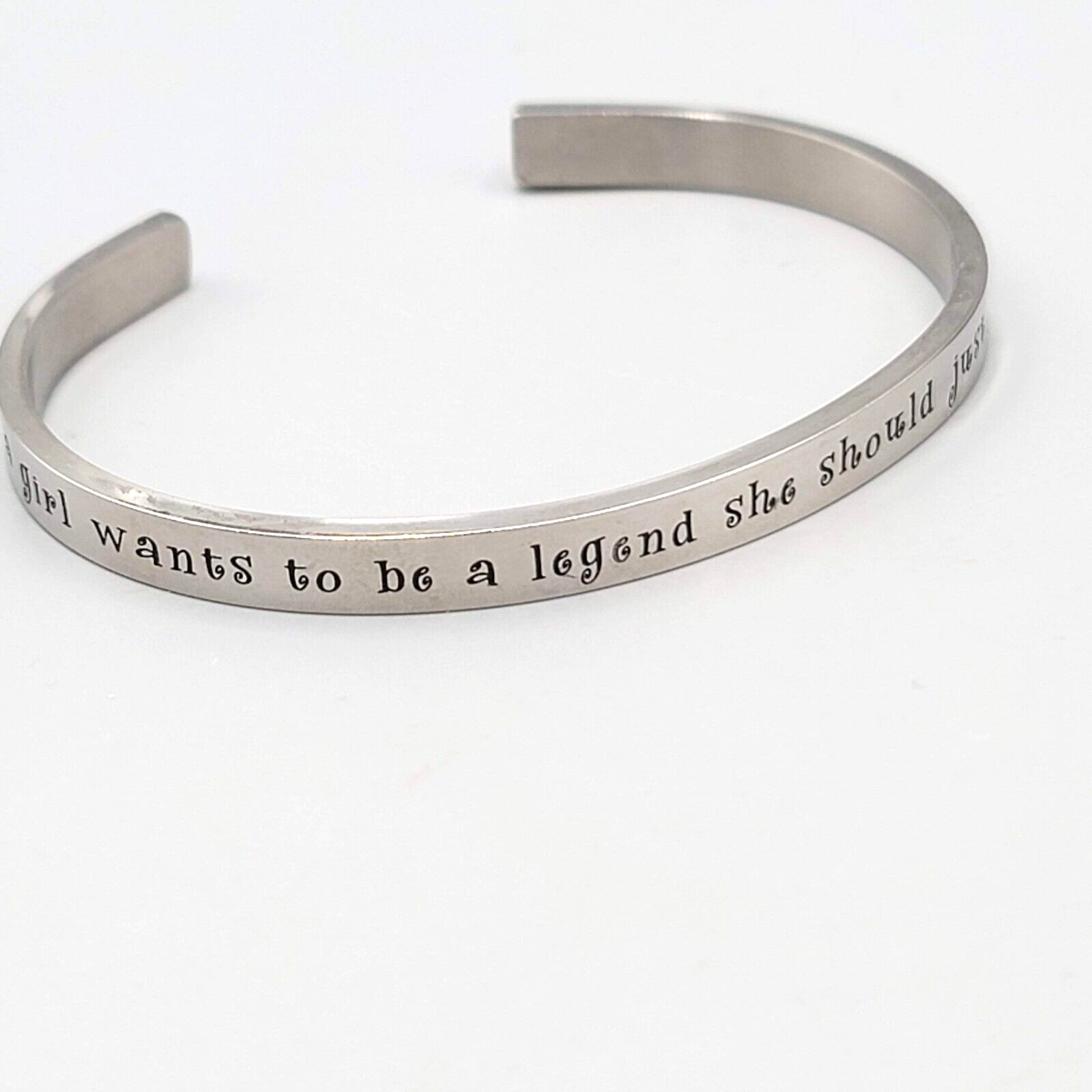Calamity Jane Quote Bracelet Silver tone Quote 7.25"