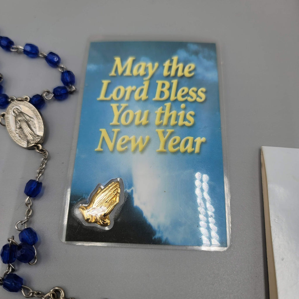 Vintage Catholic Religious Collection Lot Prayer Cards Necklaces Rosary