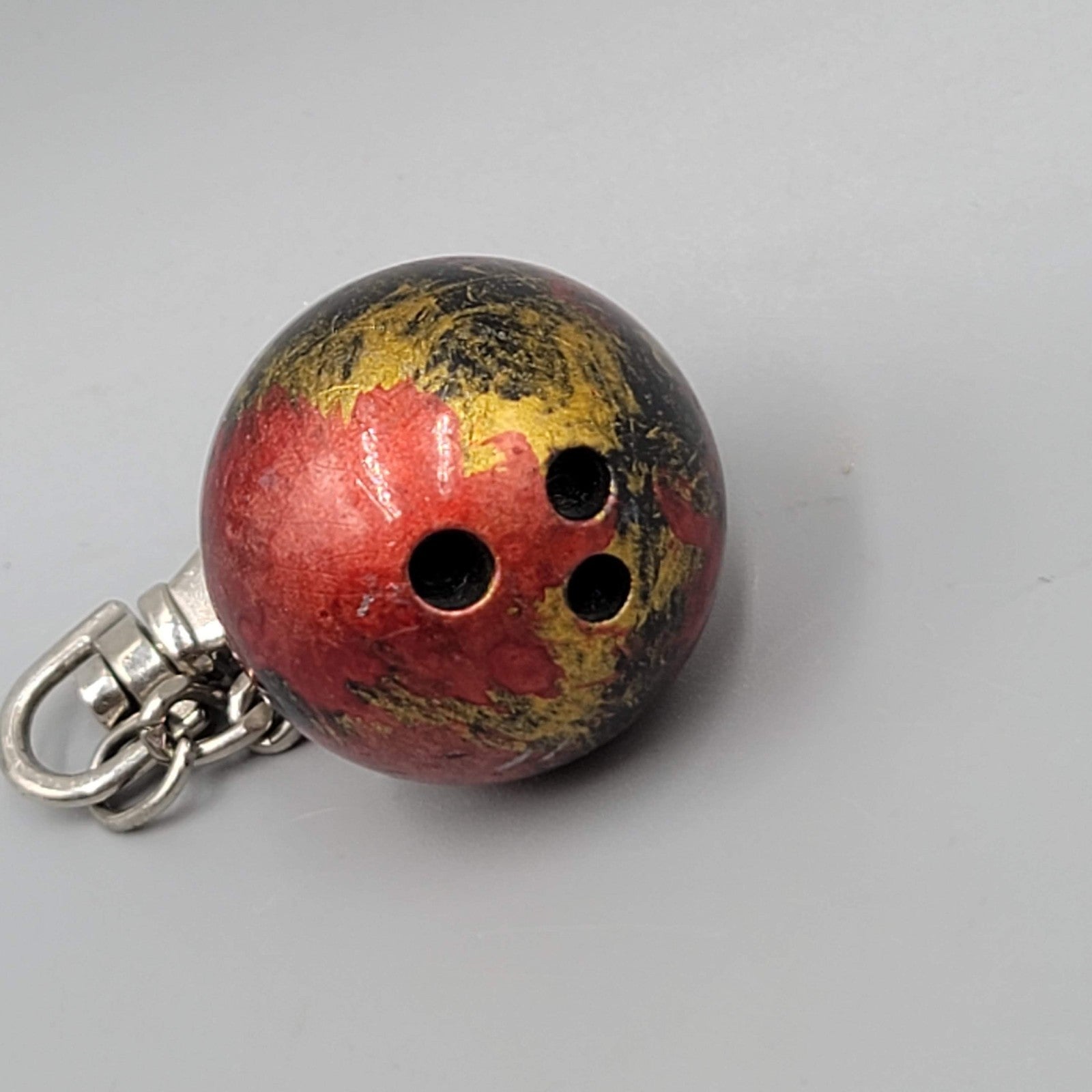 Vintage Keychain Fob Key Chain BOWLING BALL Miniature 1.25"
