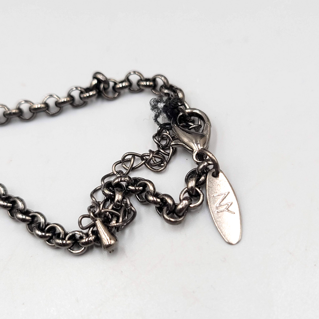 Long NY Black and Gray Necklace Eclectic Bead 42"+