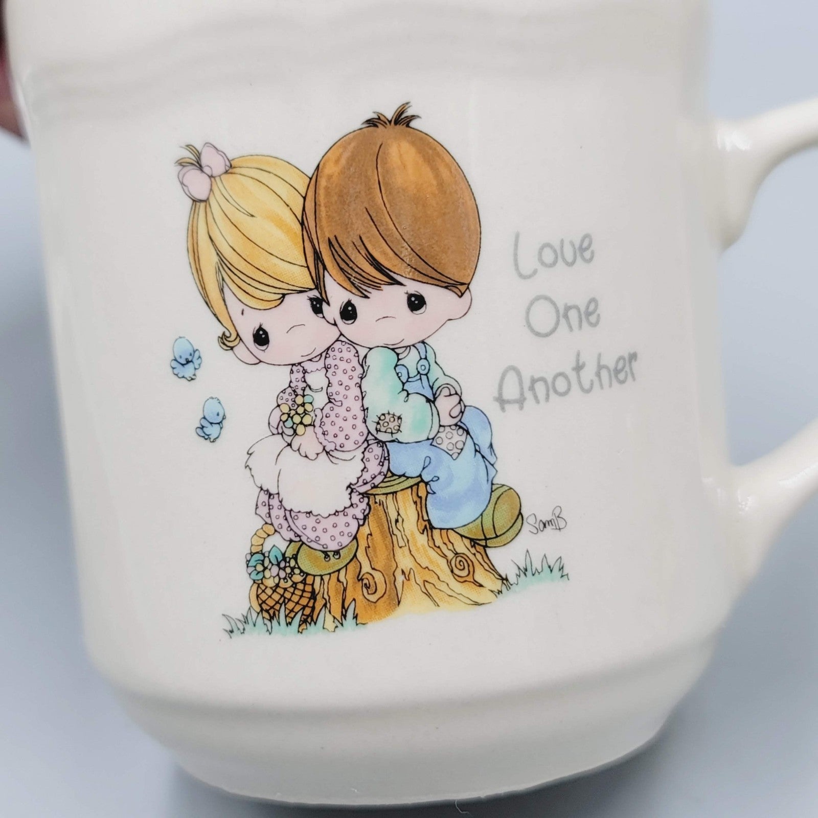 Vintage Precious Moments Love One Another Coffee Mug Cup 12 oz 1994