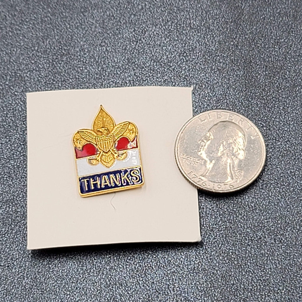 Boy Scouts Of America Thanks Pin Red White Blue Gold tone 1"