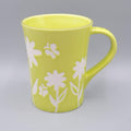 Starbucks Coffee Mug Cup Lime Green White Flowers Butterflies 2007