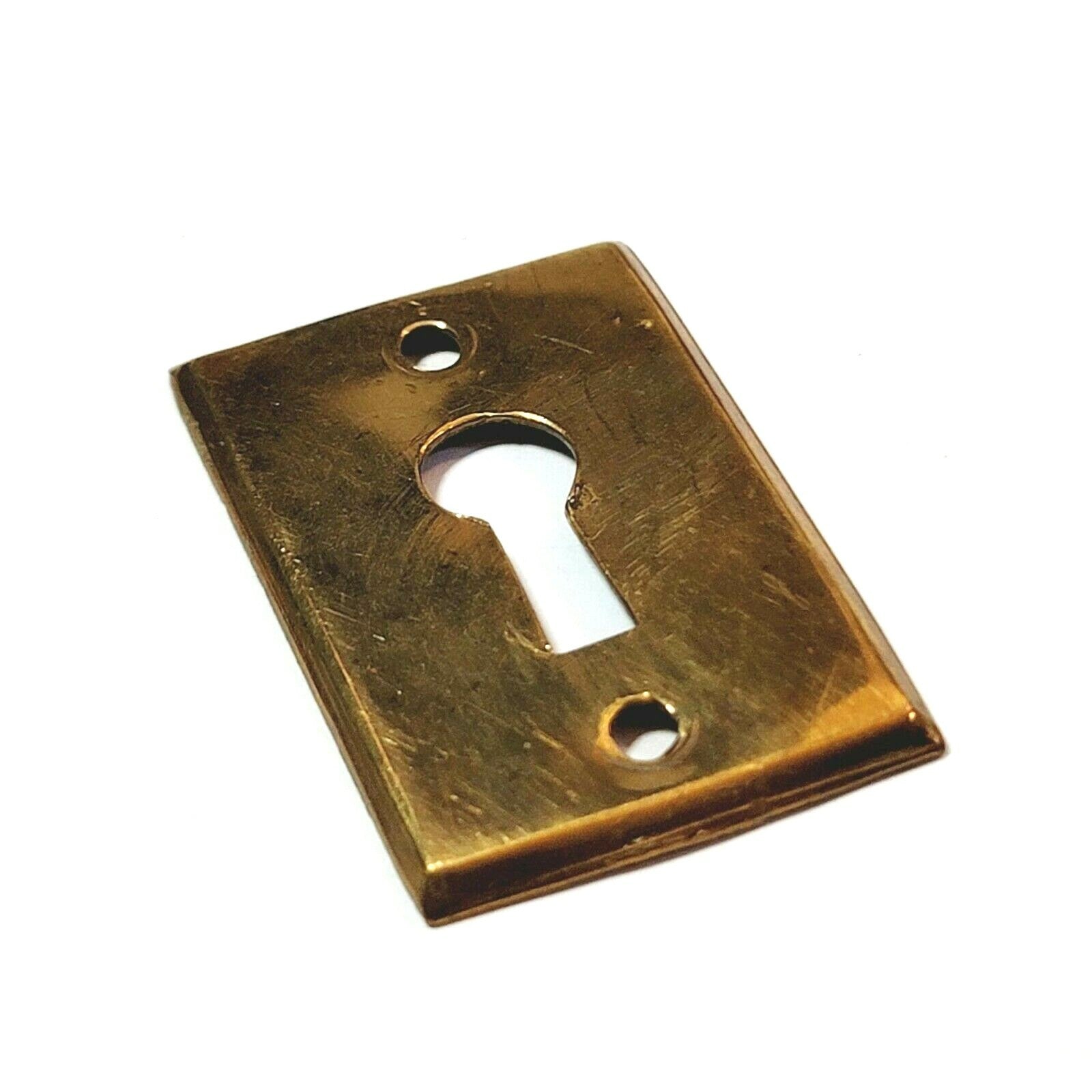 Vintage Ornate Brass Skeleton Keyhole Escutcheon Salvage Hardware 1 3/4"