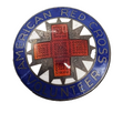 Vintage American Red Cross Award Sterling Silver Enamel Pin Brooch Volunteer