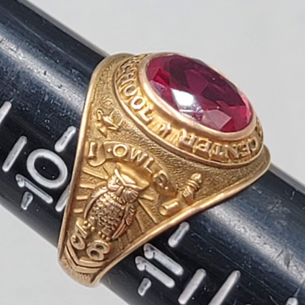 1958 Hale Center High School 10k Gold Class Ring Owls 9.5g L.G. Balfour Co