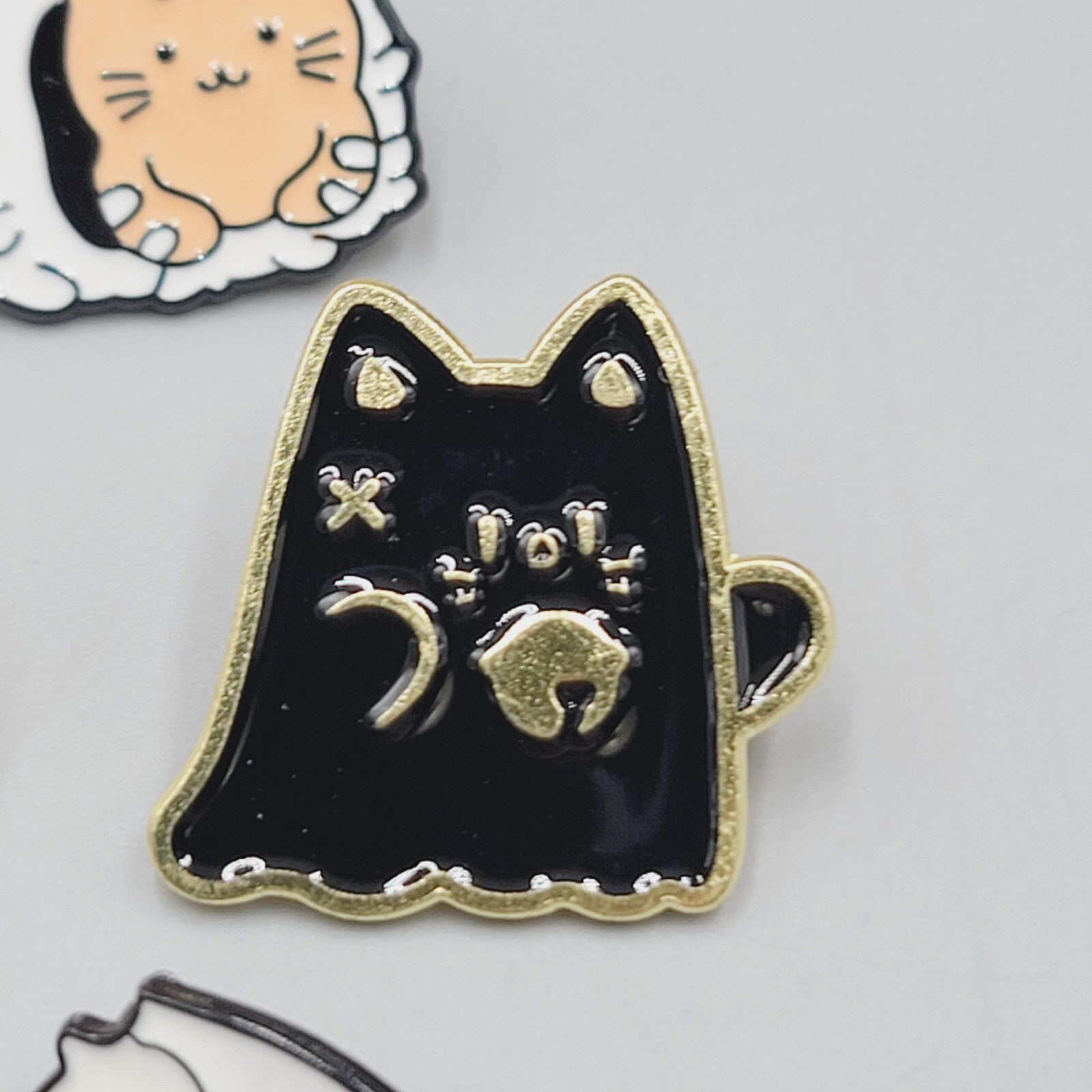Lot of 7 Cat Theme Enamel Lapel Hat Pin Kitty Cats