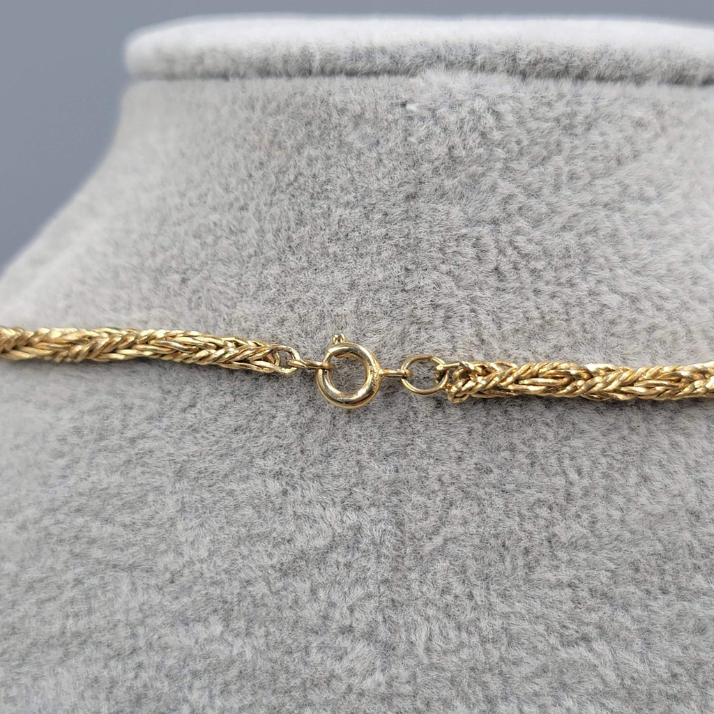 Vintage Foxtail Twist Chain Fringe Pendant Necklace Small 16 in