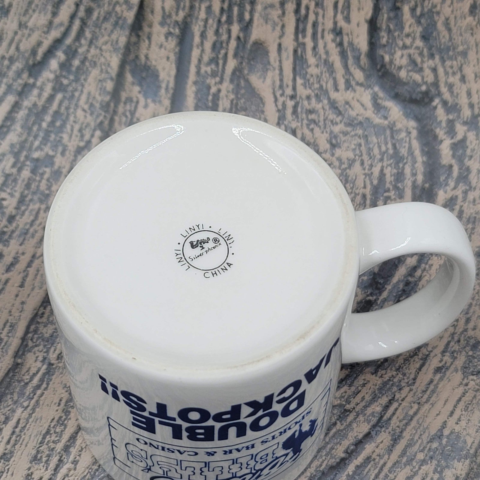 Bronco Billy's Sports Bar & Casino Ceramic Coffee Mug White Blue