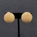 Vintage Clip on Earrings Agate Stone Dome Round 1"