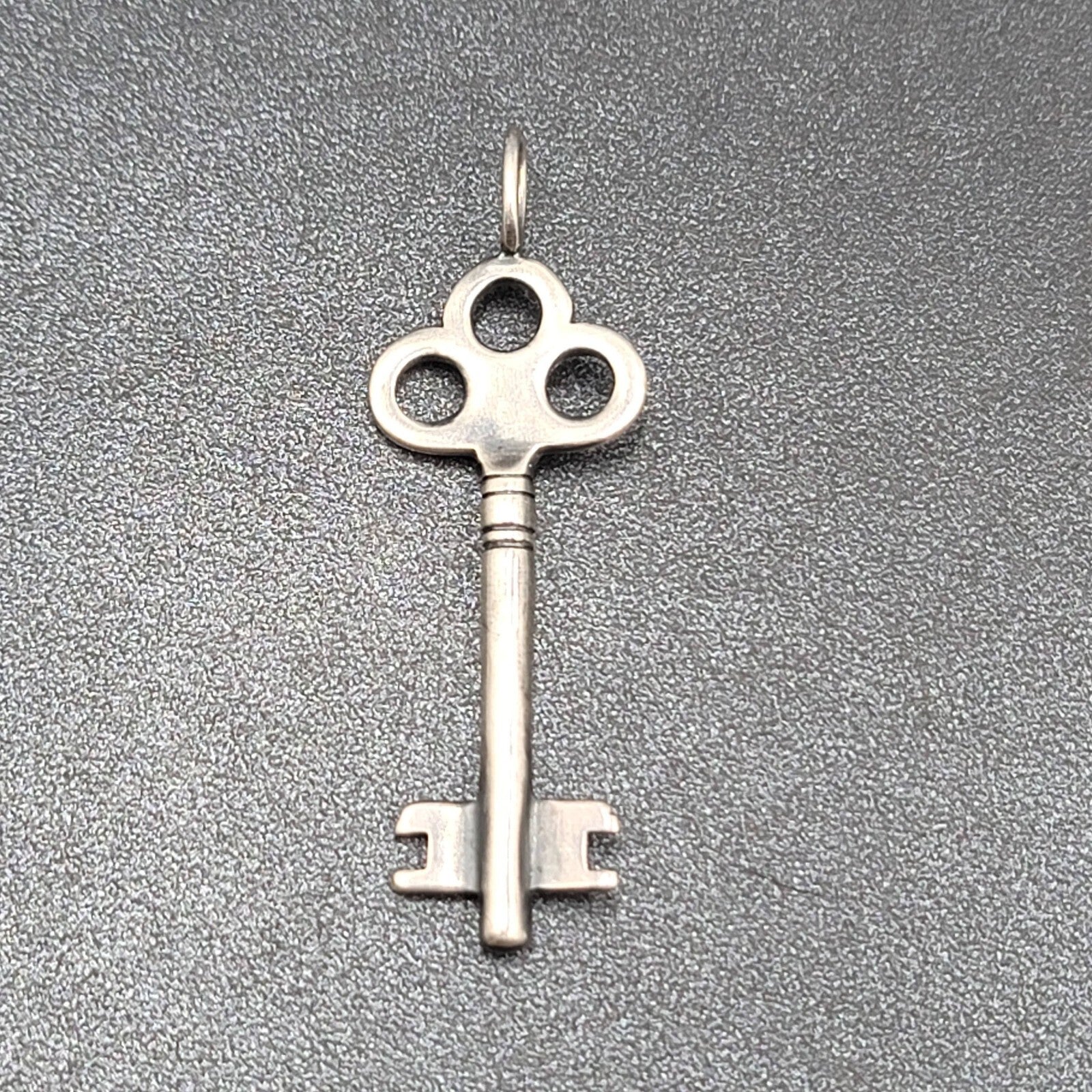 Skeleton Key Necklace Pendant Only Silver tone 2"