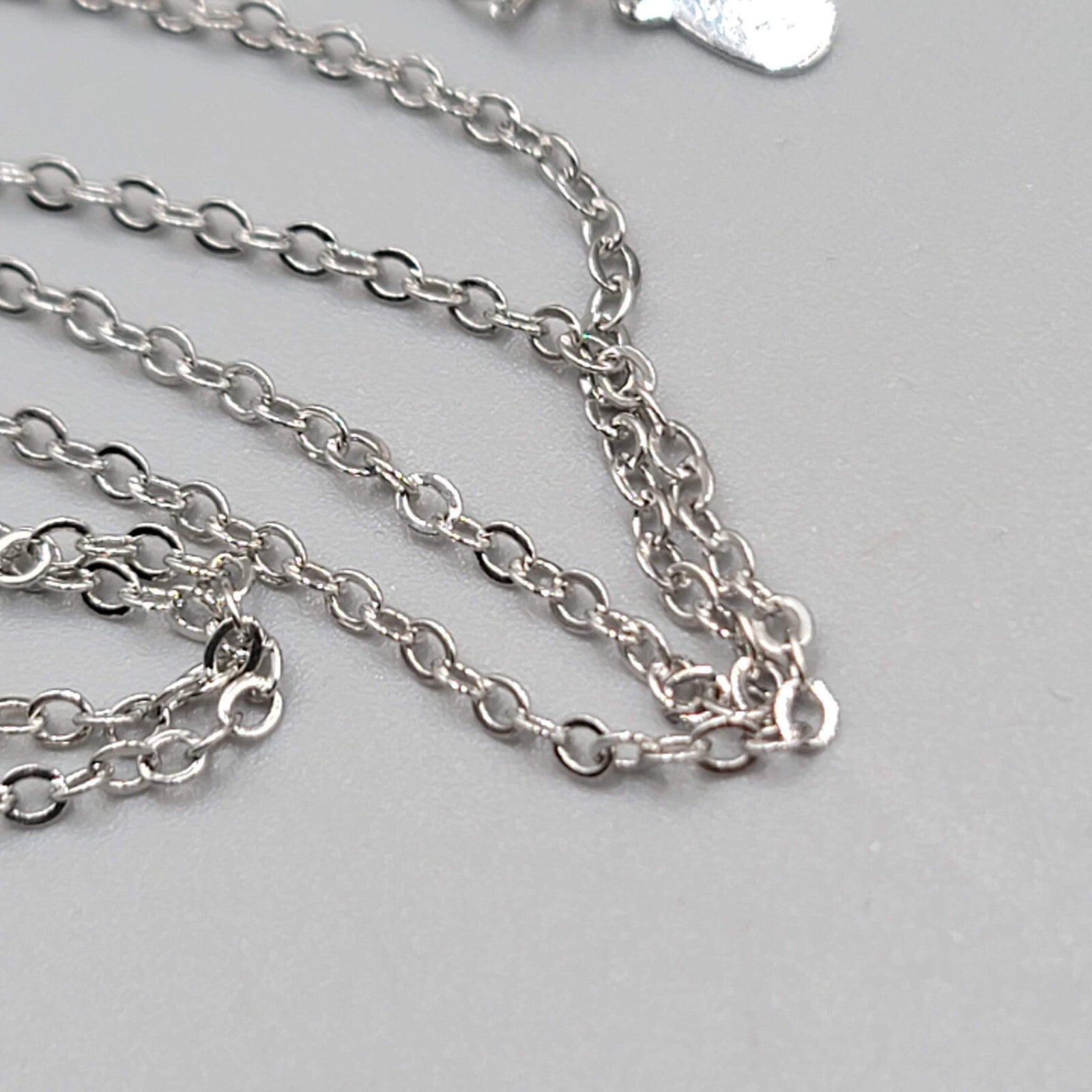 I LOVE YOU in 100 languages Heart Pendant Necklace Valentines Day Silver tone