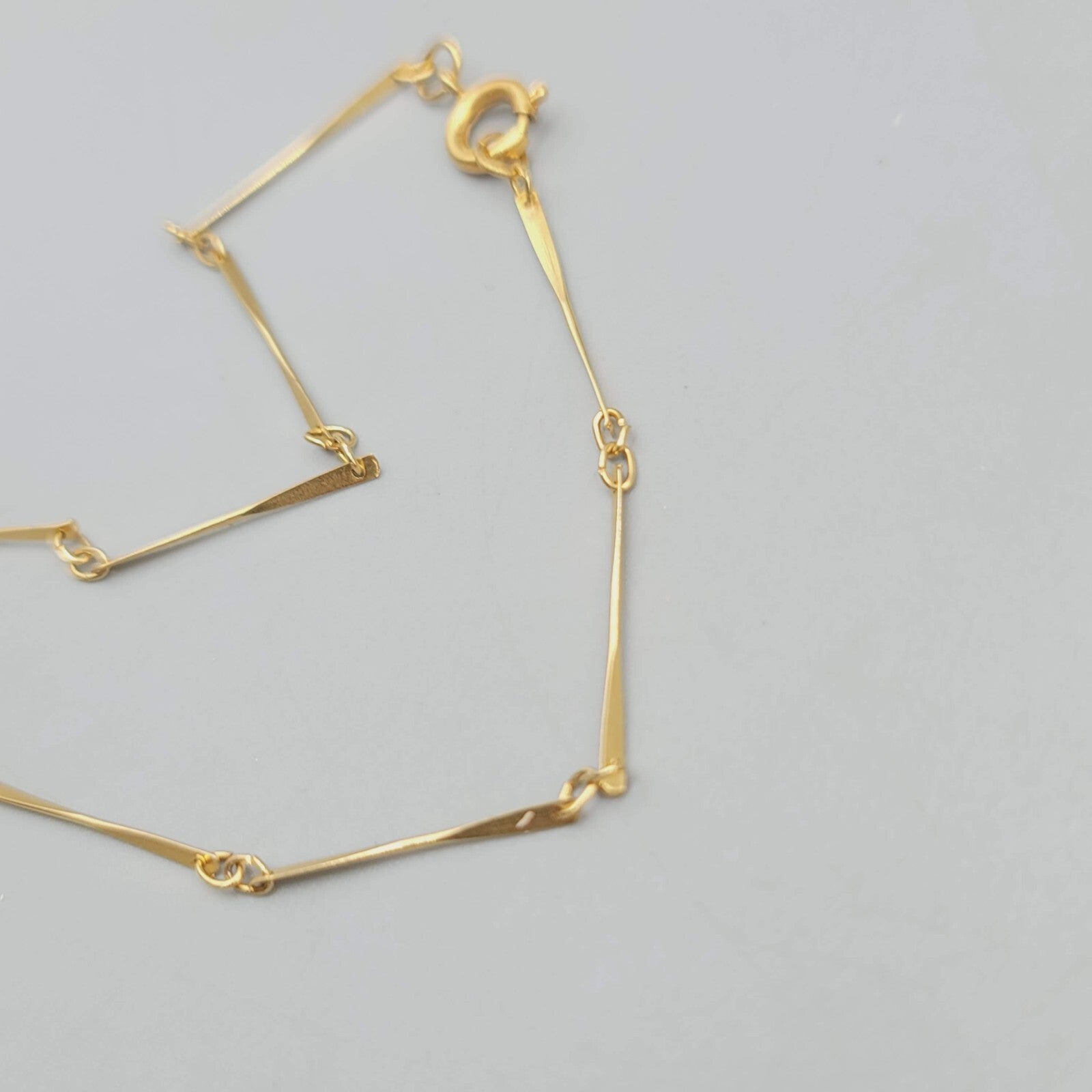 Vintage Bar Chain Necklace Gold tone Estate Costume Jewelry 16"