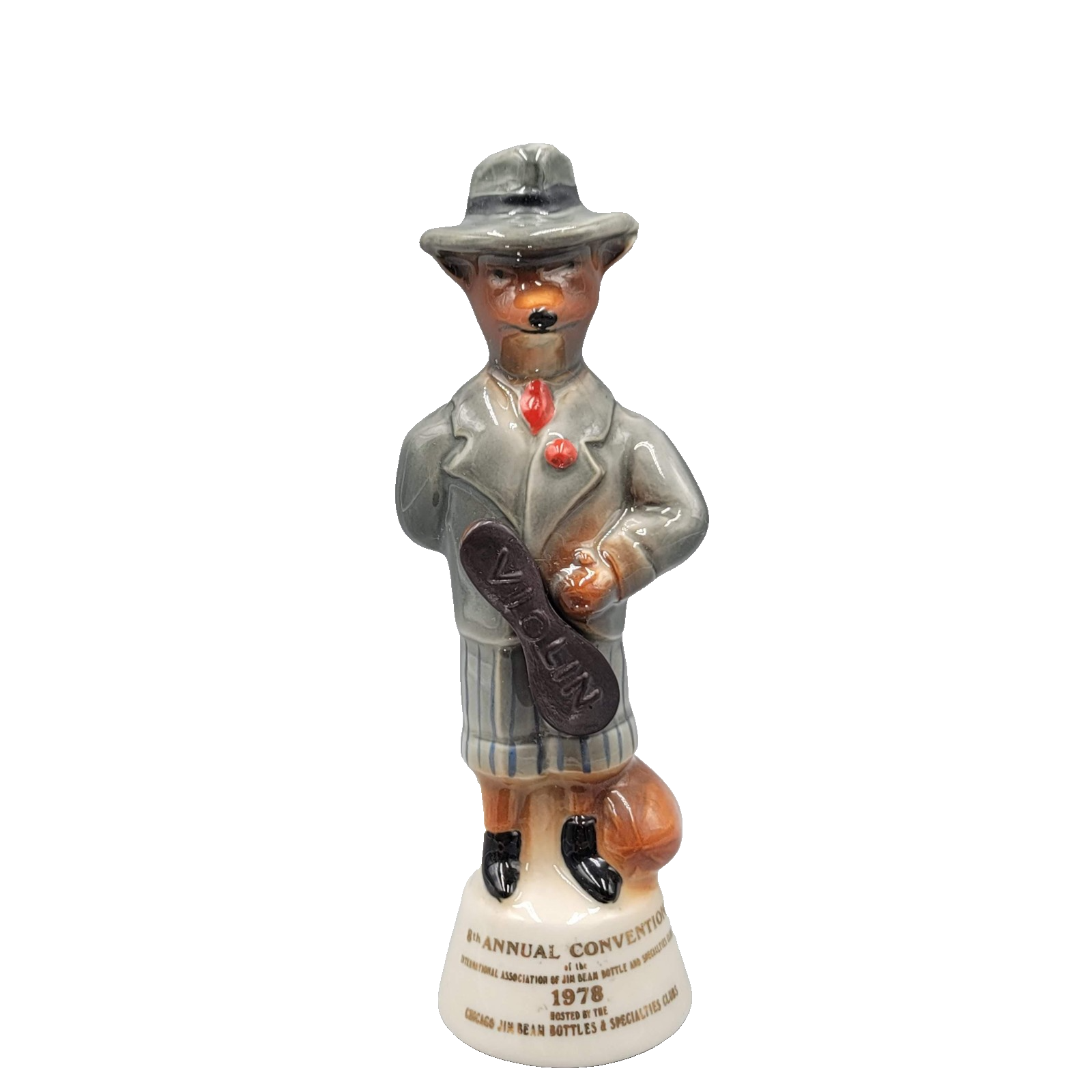 Vtg 1978 Jim Beam Bottle Club 8th Convention Fox Figurine Ceramic Paperweight