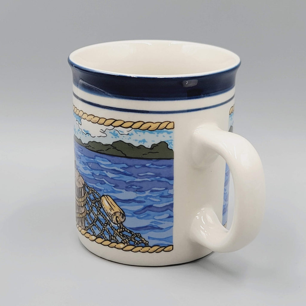 Tienshan Coffee Mug Stoneware Set of 2 Seagull Beach Ocean Theme