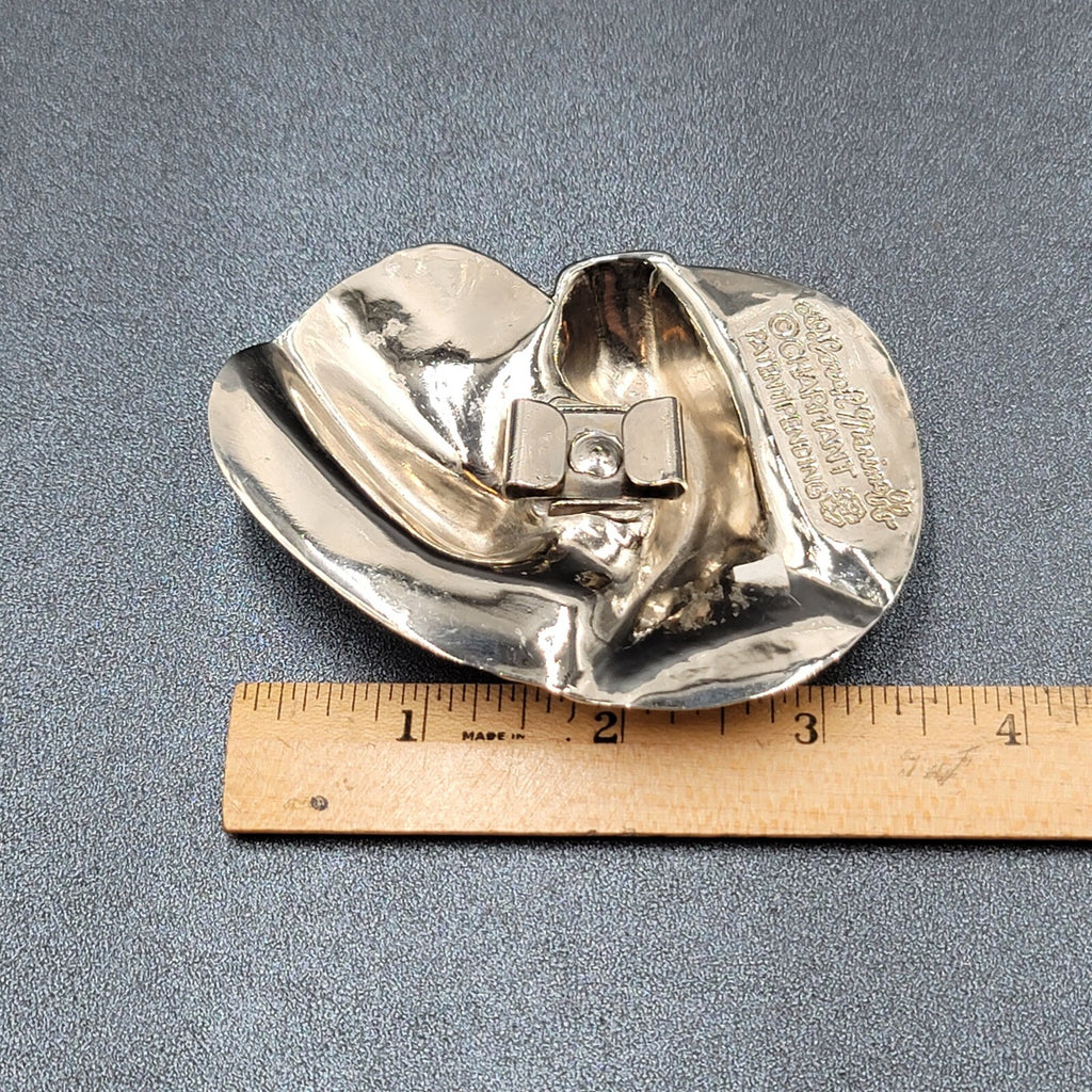 Vintage 80s Marinoff Charmant Belts Women Buckle Silver tone 3.5" x 2.5"