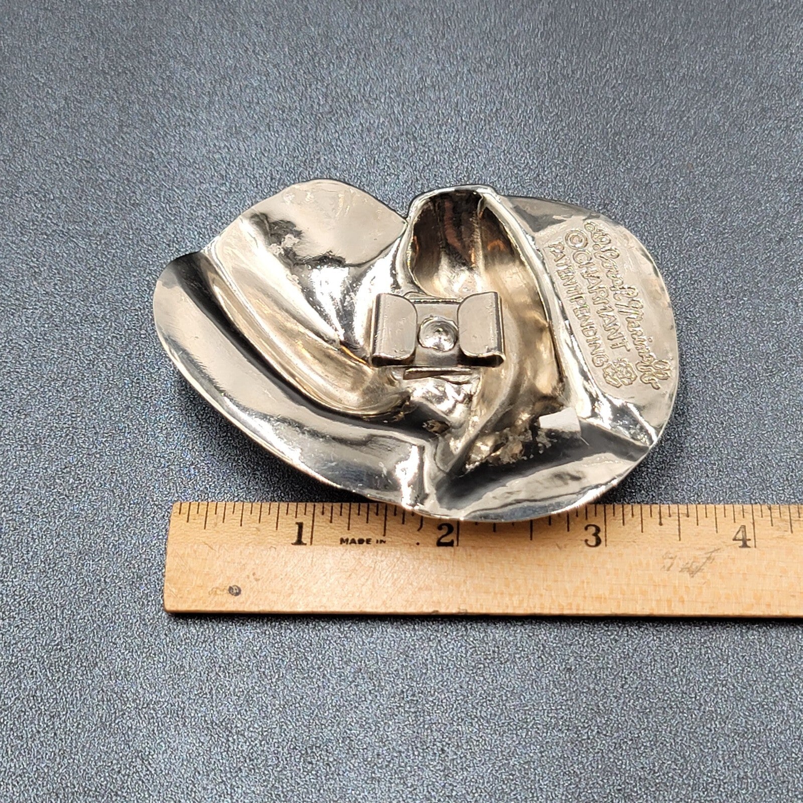Vintage 80s Marinoff Charmant Belts Women Buckle Silver tone 3.5" x 2.5"