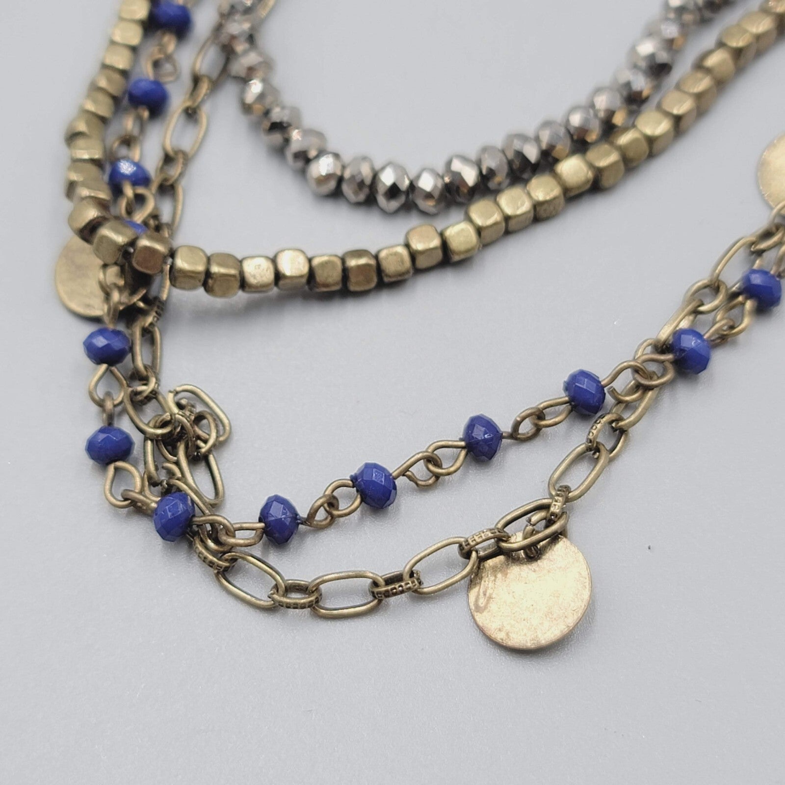Extra Long Necklace Multi Strand Crystal Bead Layered 30"
