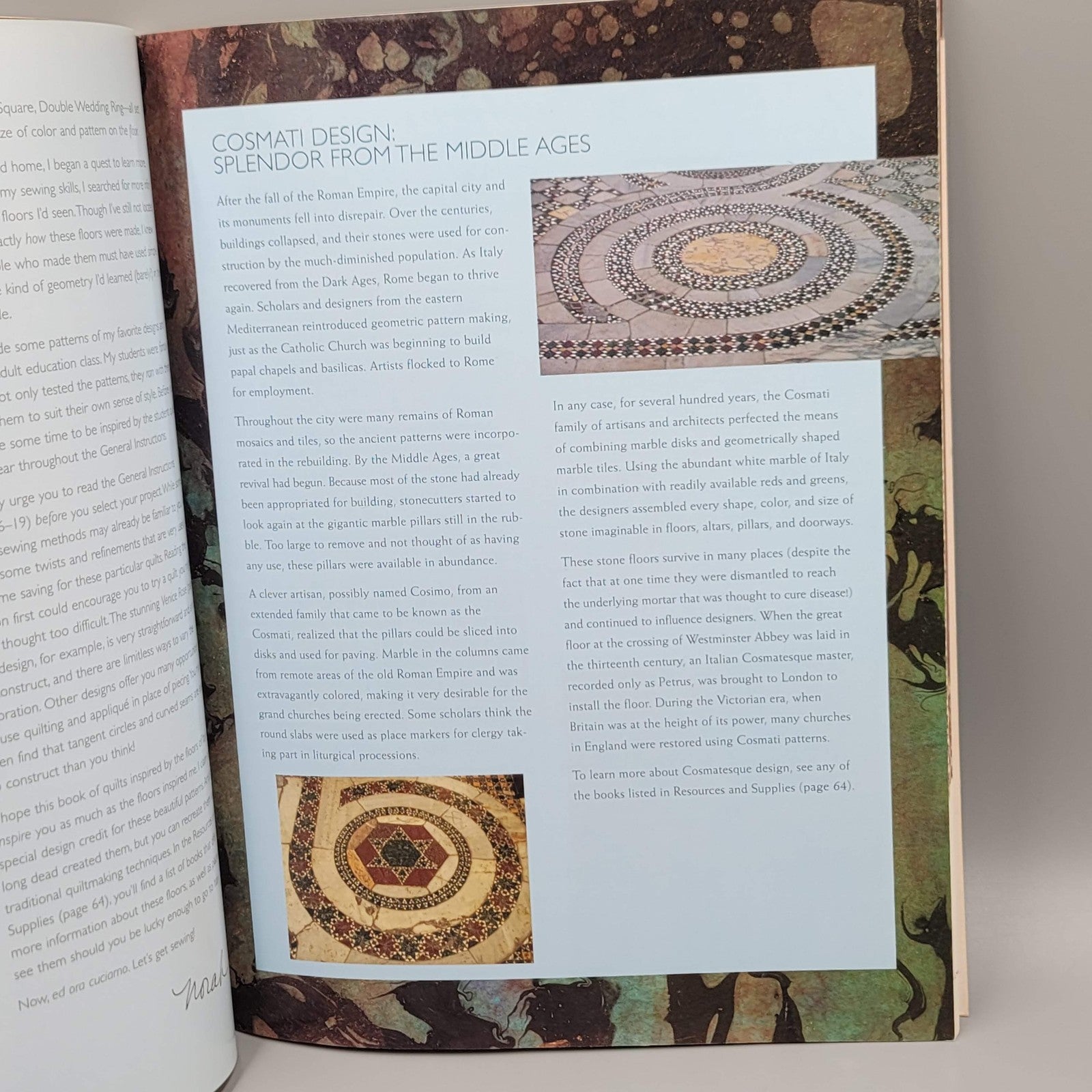 Bella Bella Quilts Norah McMeeking Italian Mosaic Quilt Pattern Book w/ Template