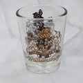 Vintage Williamsberg Shot Glass Black Gold Collectible