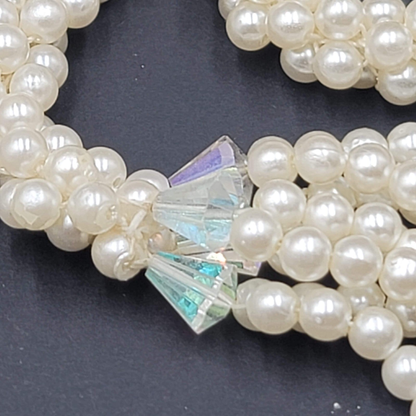 Vintage Large White Bead Lariat Necklace 70" STATEMENT!