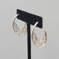Filigree Hoops Pierced Earrings Silver tone Drop 1.25"