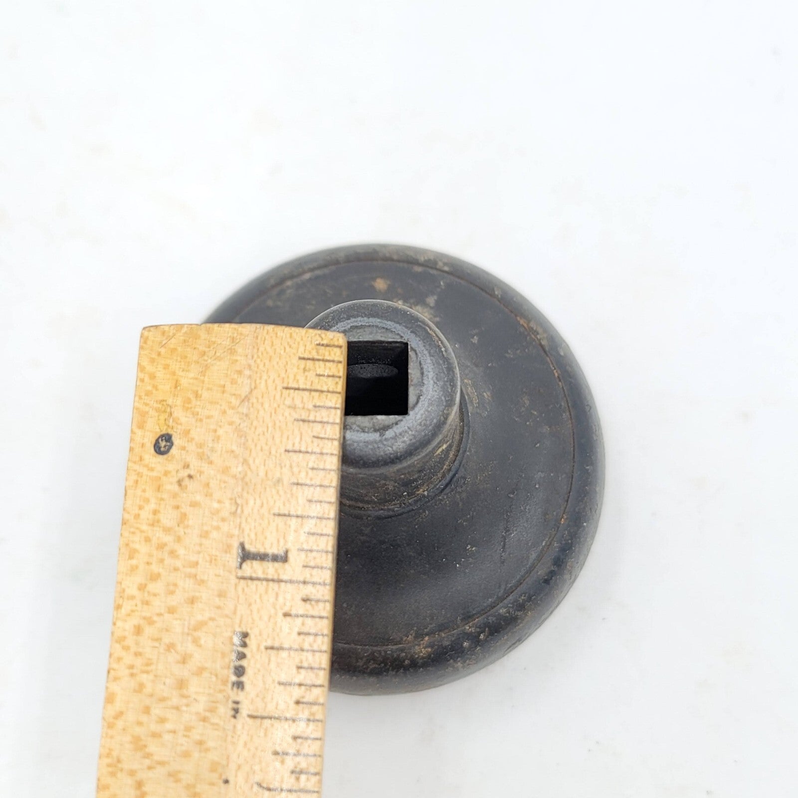 Vintage SINGLE Steel Black Doorknob Salvage Door Hardware 2.25"  18