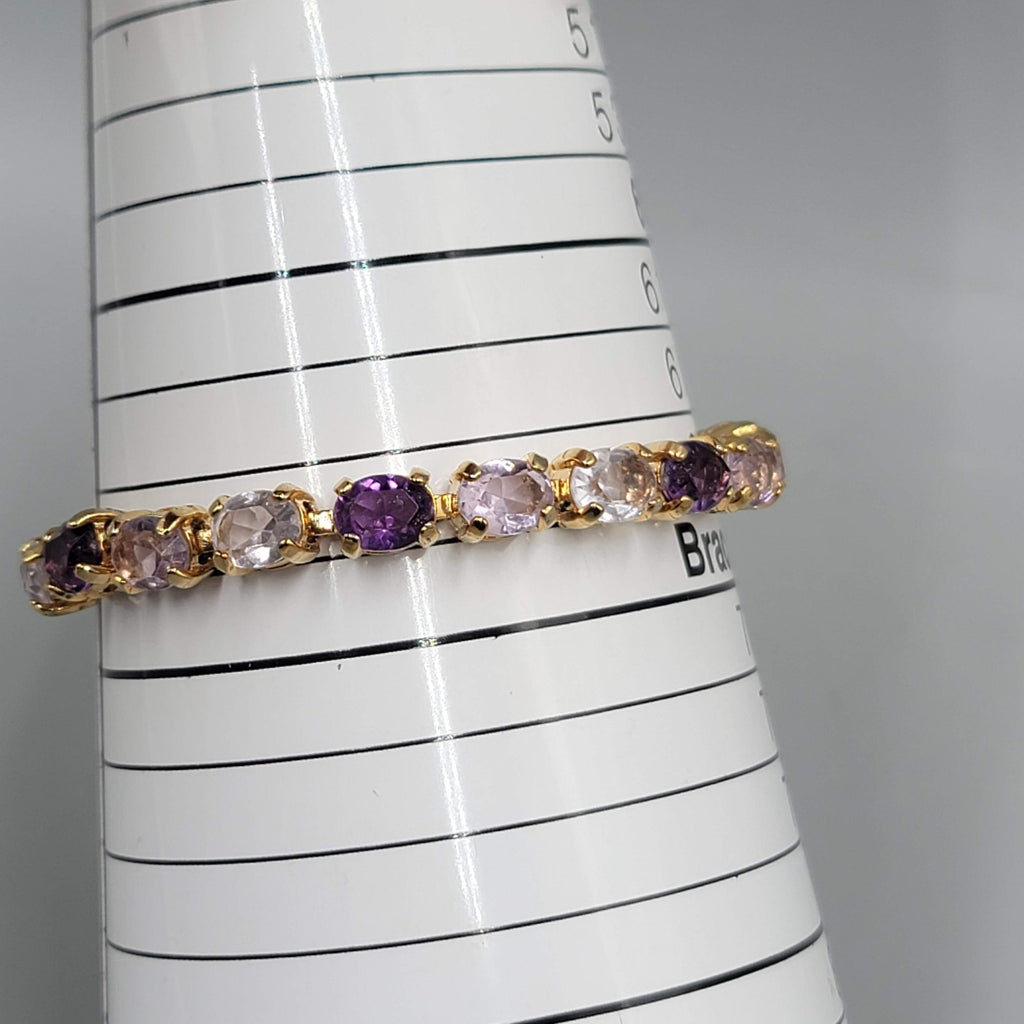 Vintage Purple Crystal Tennis Bracelet 6.75 in