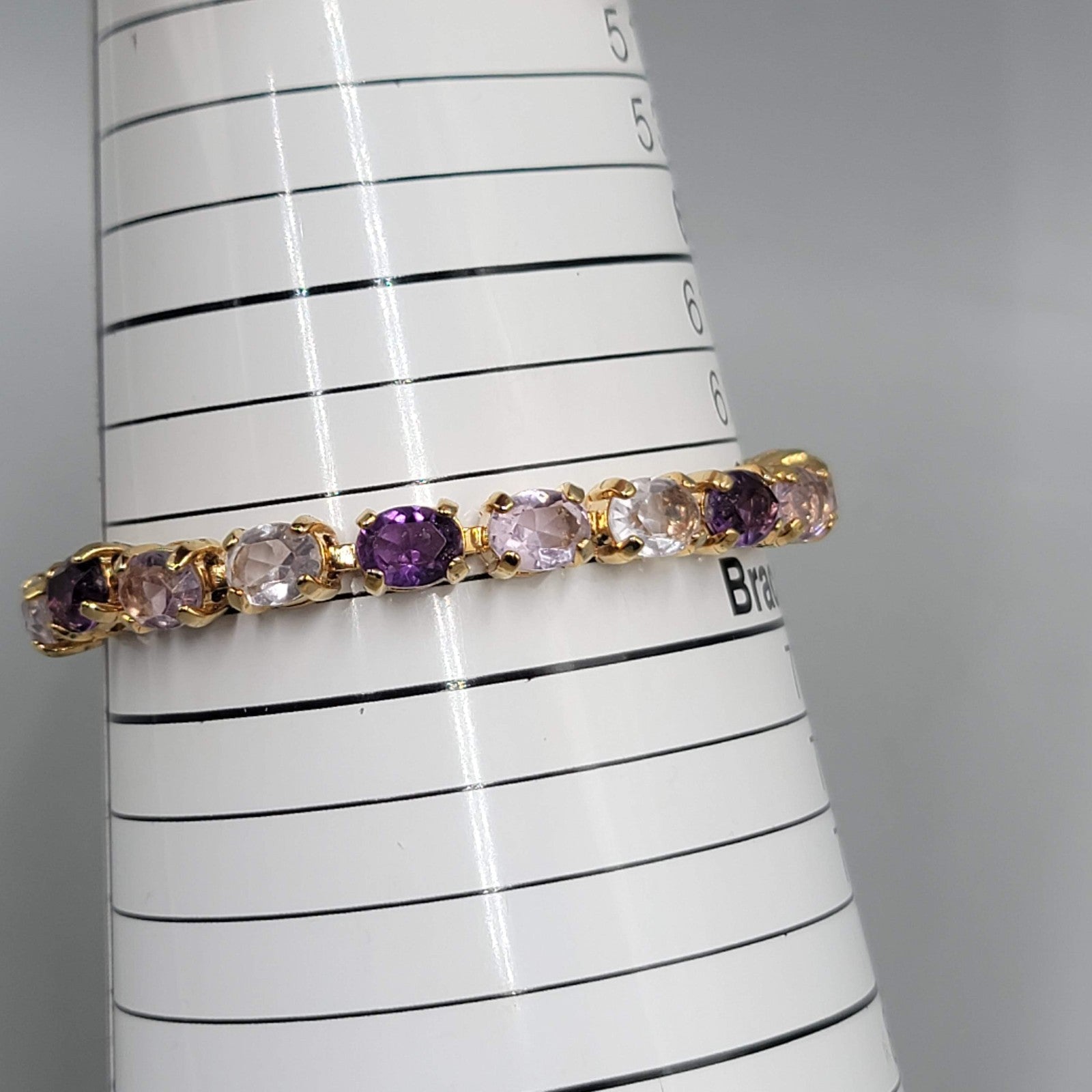 Vintage Purple Crystal Tennis Bracelet 6.75 in