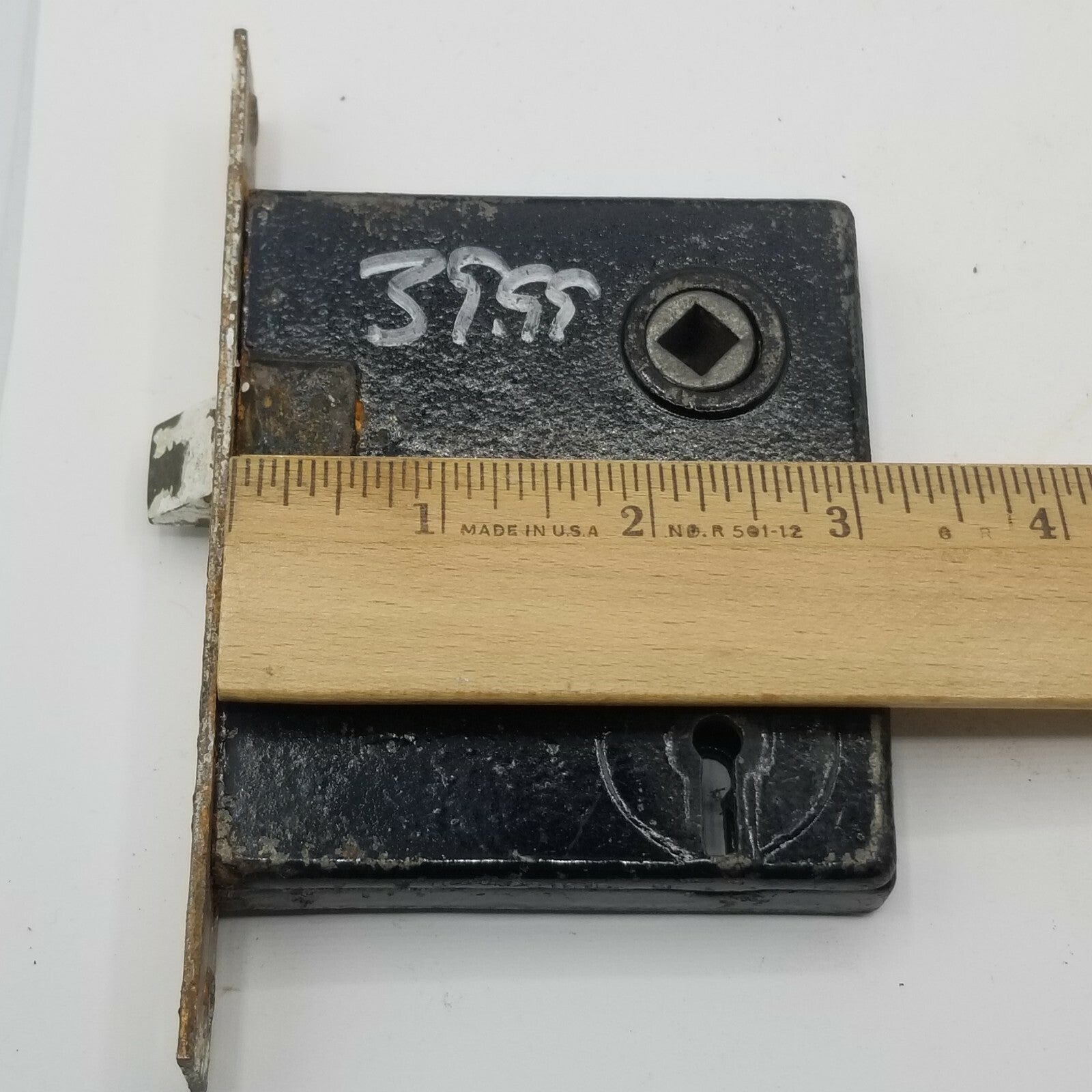 Vintage Cast Iron Interior Door Mortise Lock Hardware Skeleton Keyhole B166