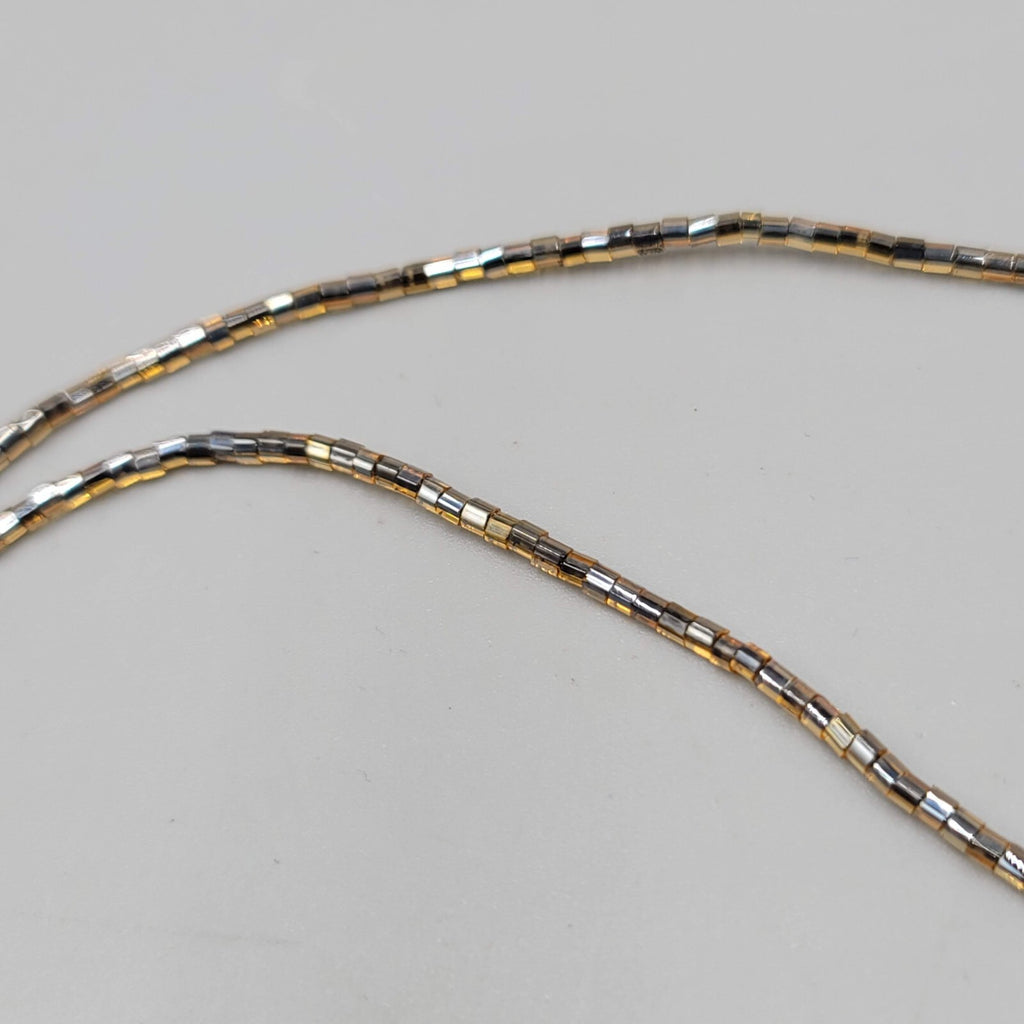 Rachel Necklace Long Beaded Purple Yellow Unique 44"