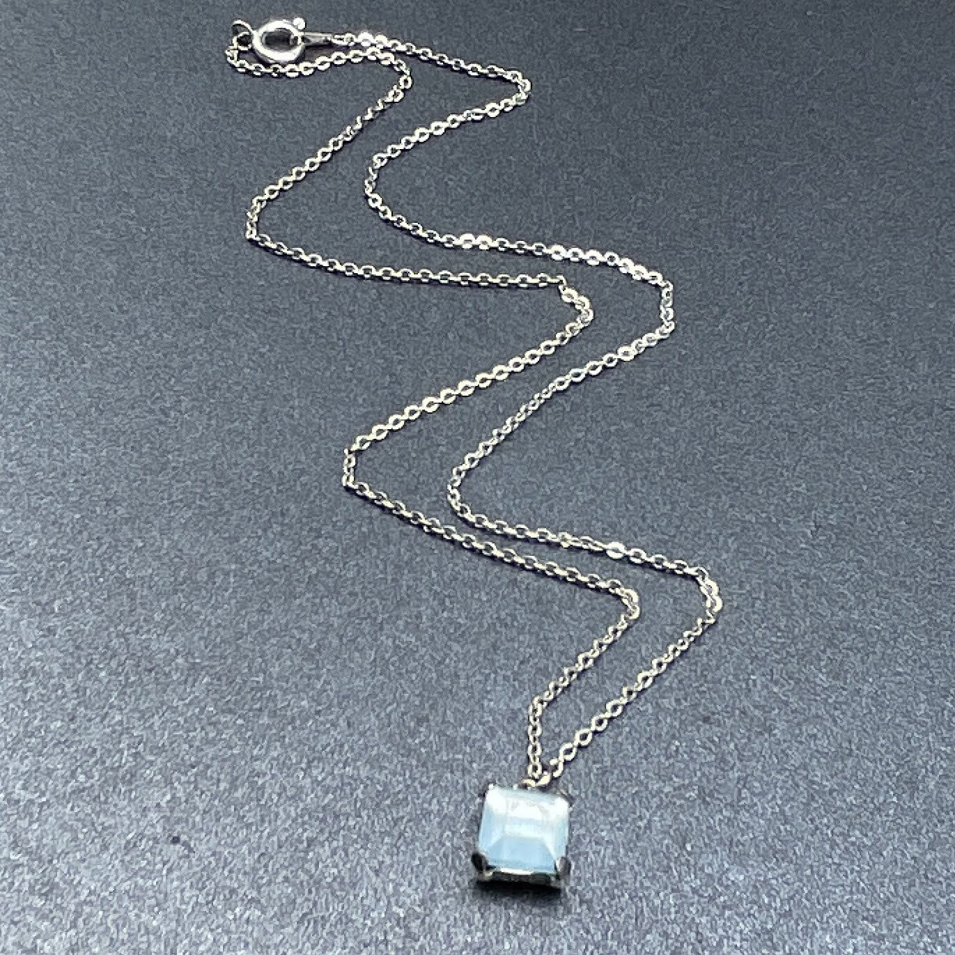 Lot of 4 Silver tone Chain Pendant Necklaces Feather Friends Blue Stone Circles