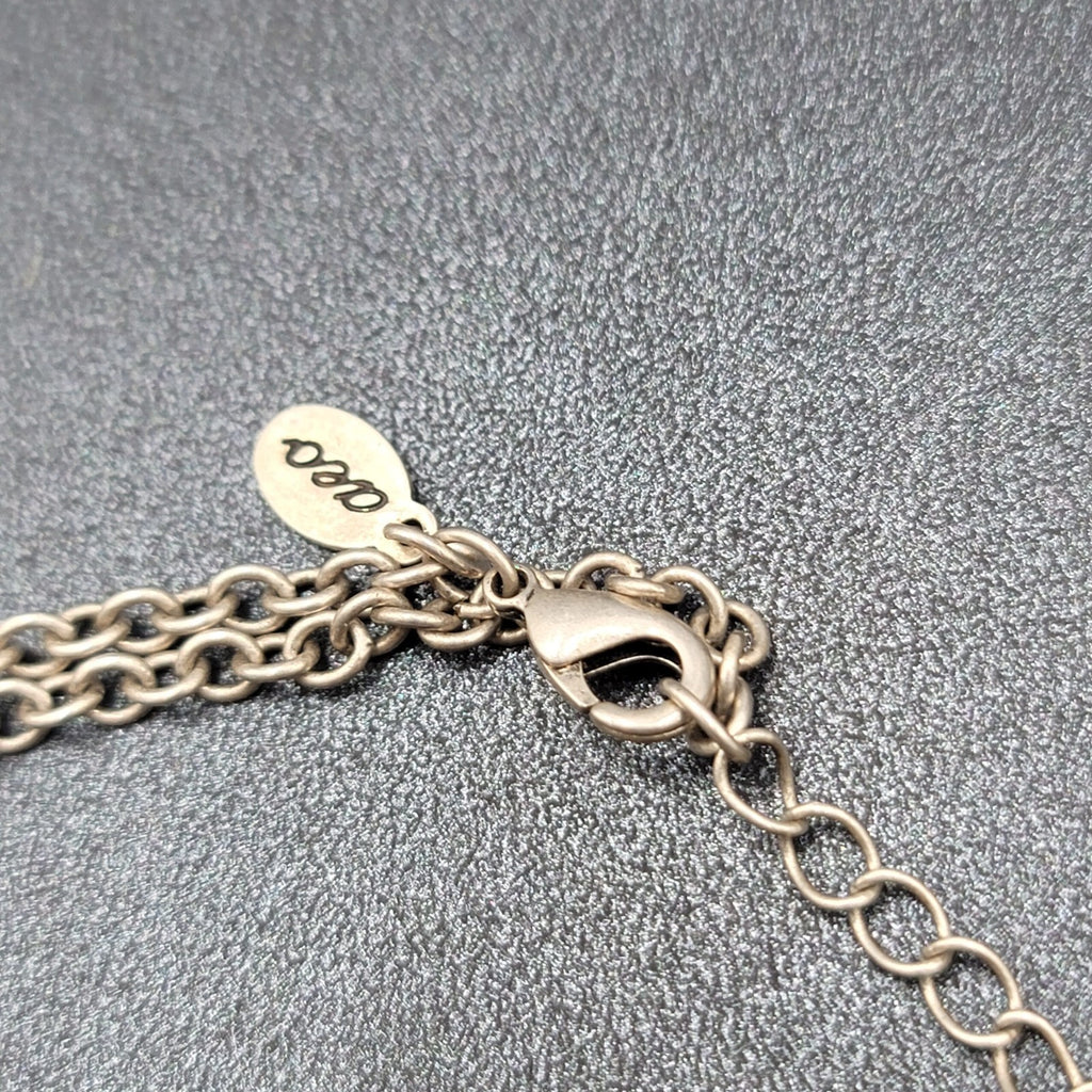 AEO American Eagle Outfitters Chain Necklace Love Heart Silver Tone 30"-32"