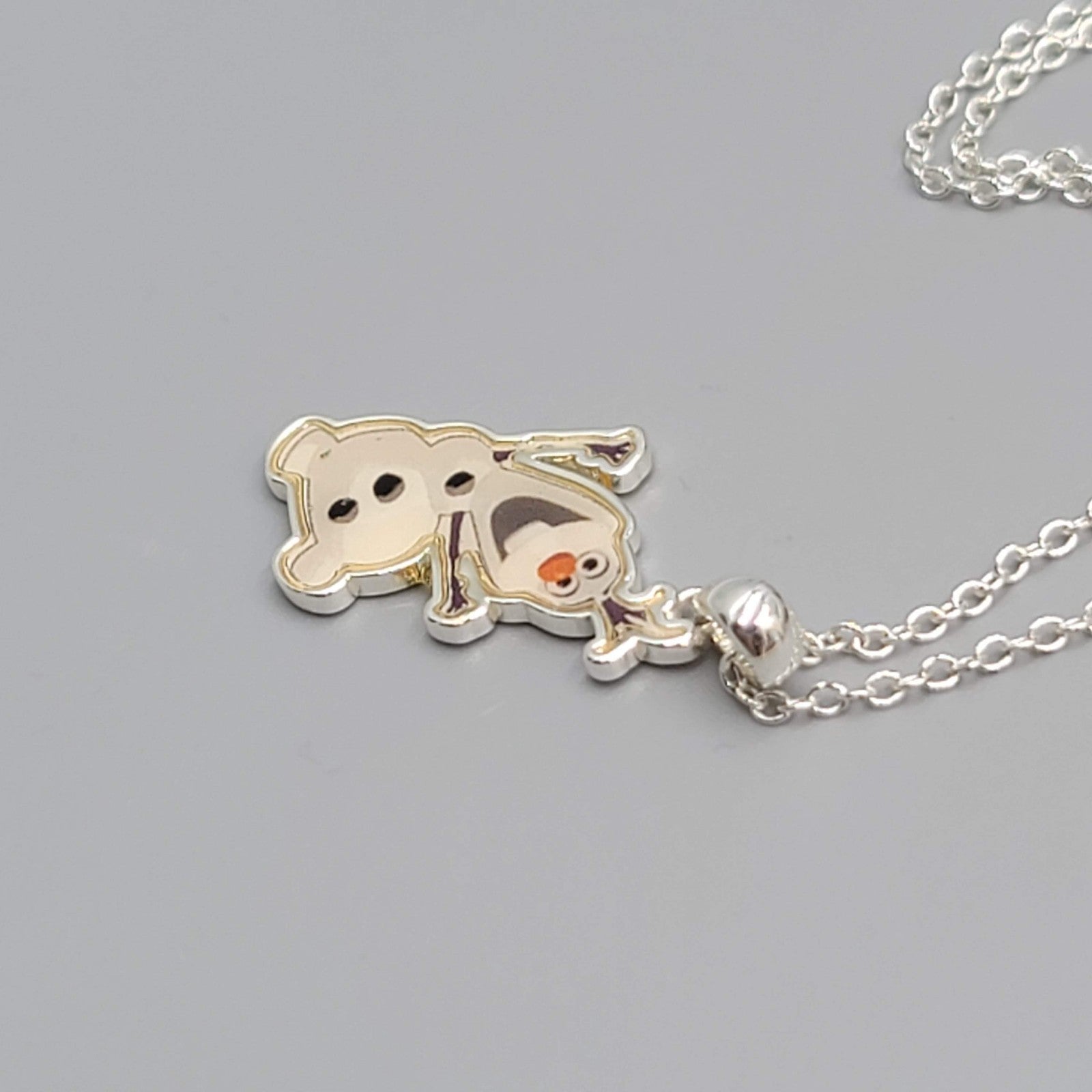 Disney Frozen Olaf Snowman Pendant Silver Signed JCM Charm For Bracelet Necklace