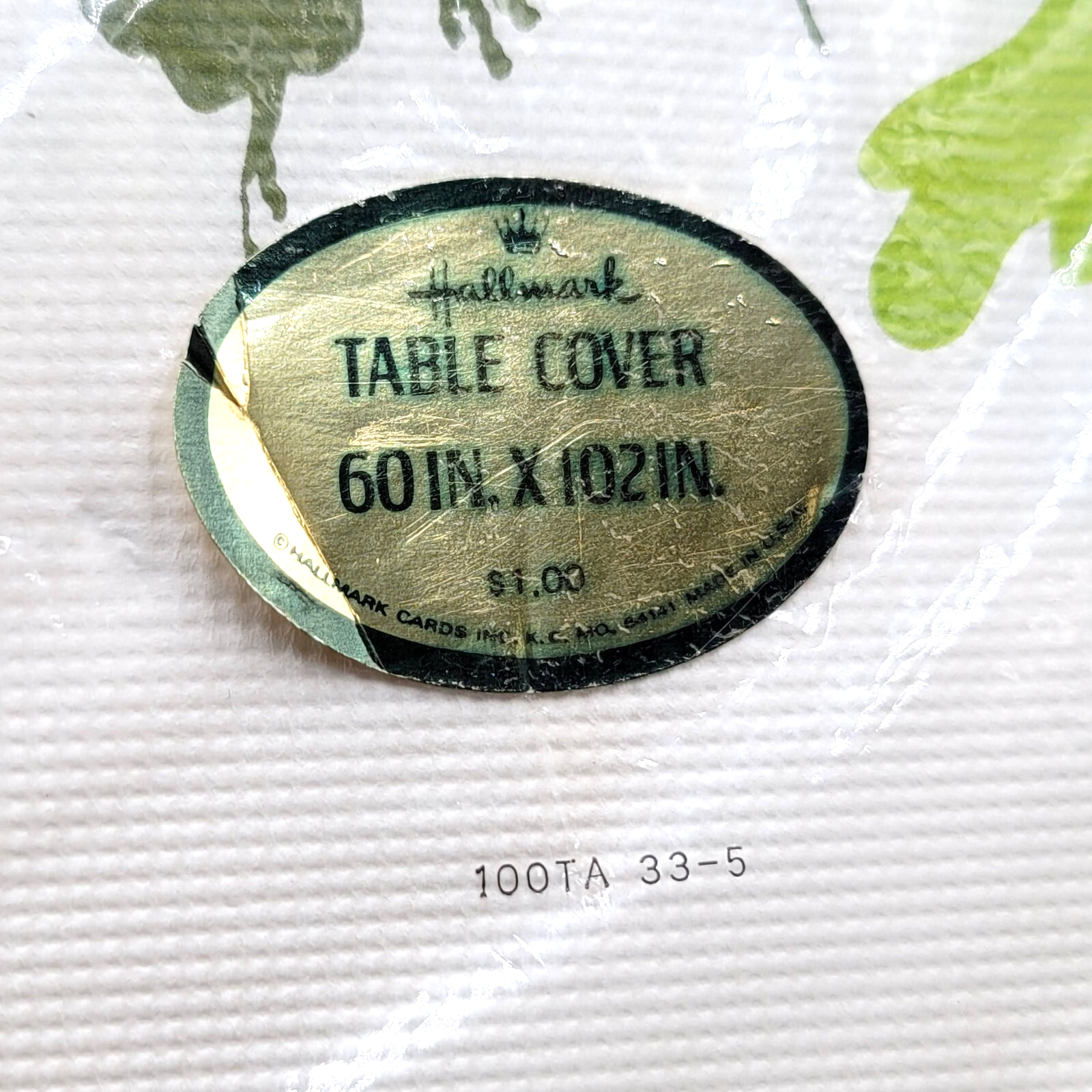 Vintage Hallmark Yellow White Flowers Floral Paper Table Cover 60" x 102" New