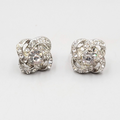 Stud Pierced Earrings Silver tone Rhinestone Knot Studs 5/8"