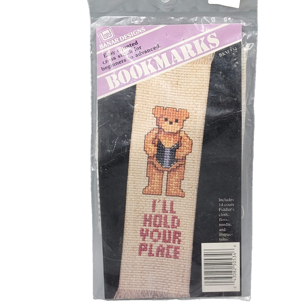 Banar Designs Counted Cross Stitch Country Primitive Bookmark Teddy Bear