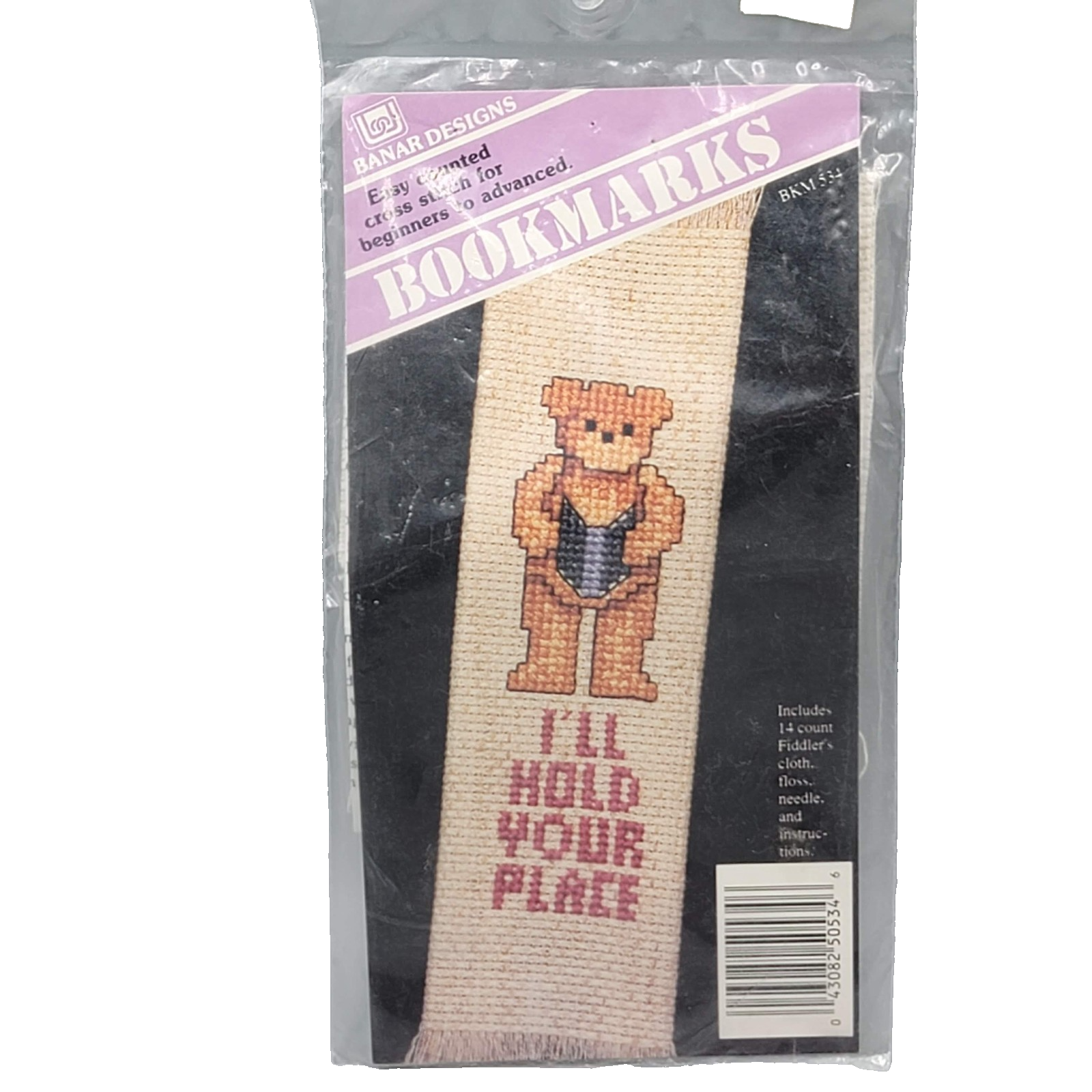 Banar Designs Counted Cross Stitch Country Primitive Bookmark Teddy Bear
