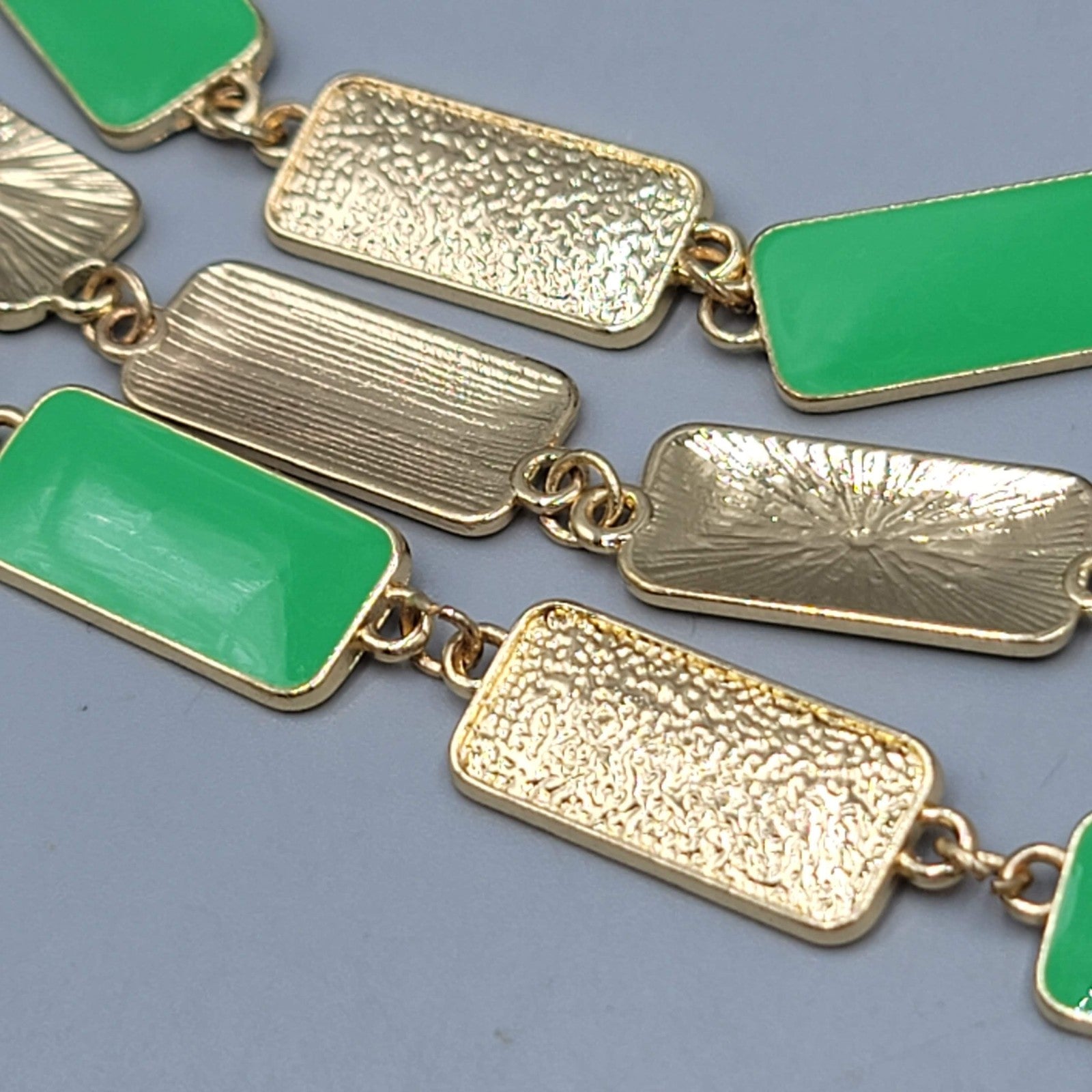 New York & Company Necklace Multi Strand Statement Rectangular Gold Tone 18 Inch