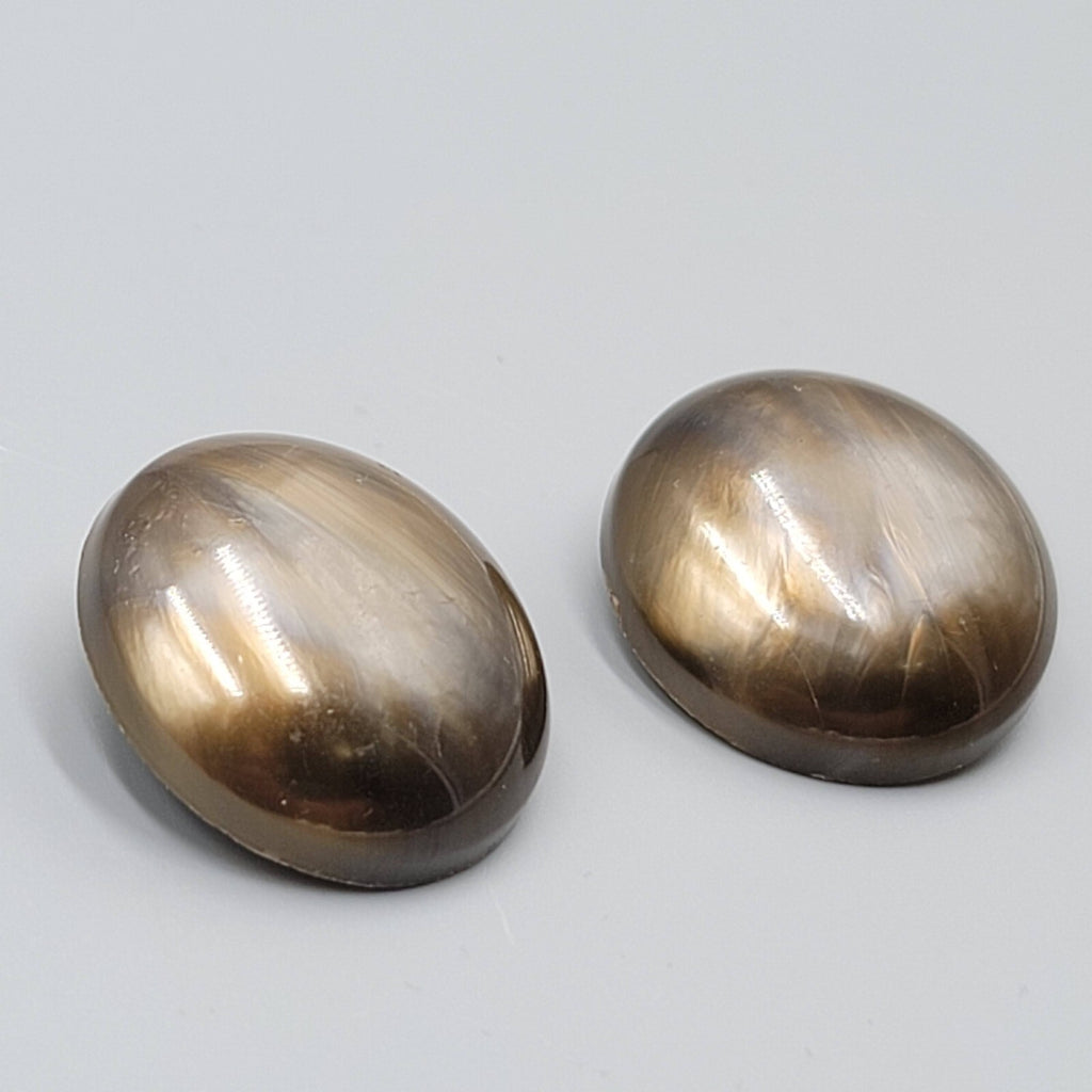 Vintage Brown Swirl Clip on Earrings Plastic Round 1"