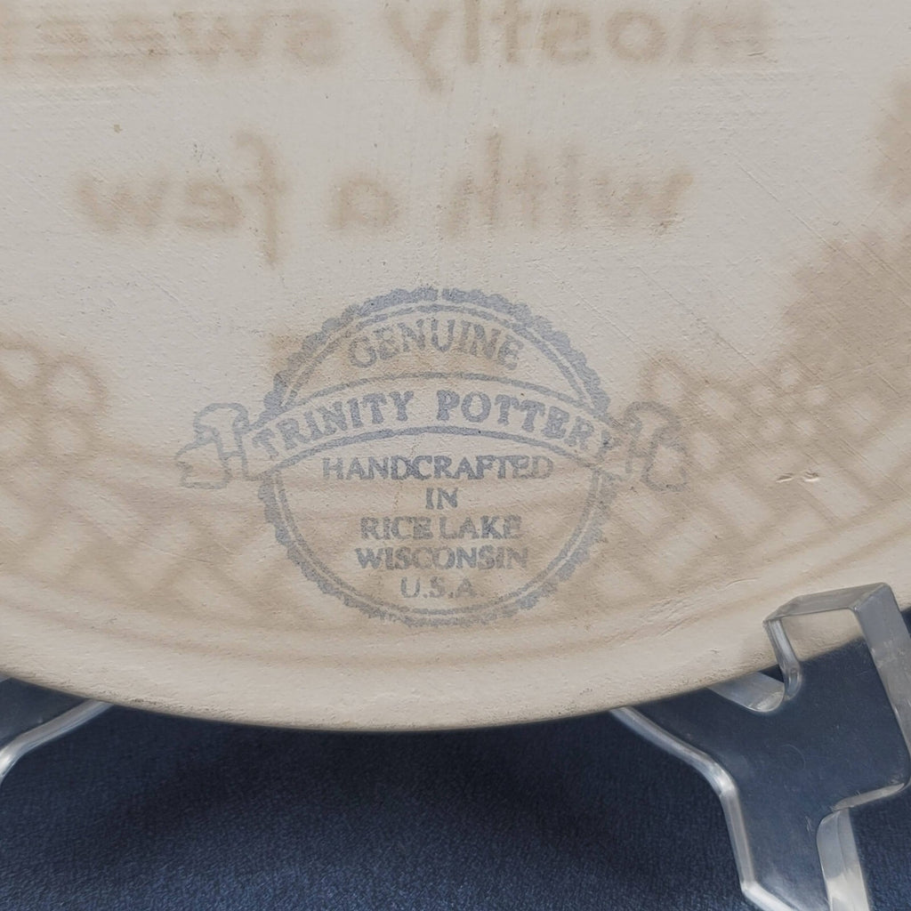 Trinity Pottery Oval Ceramic Hanging Plaque FAMILIES ARE LIKE FUDGE 7"x5 5/8"
