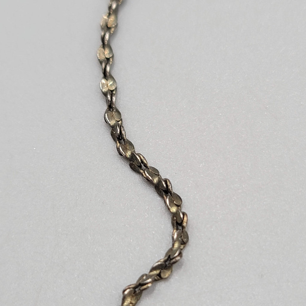 Rhinestone Necklace Silver tone Minimalist Dainty 18"