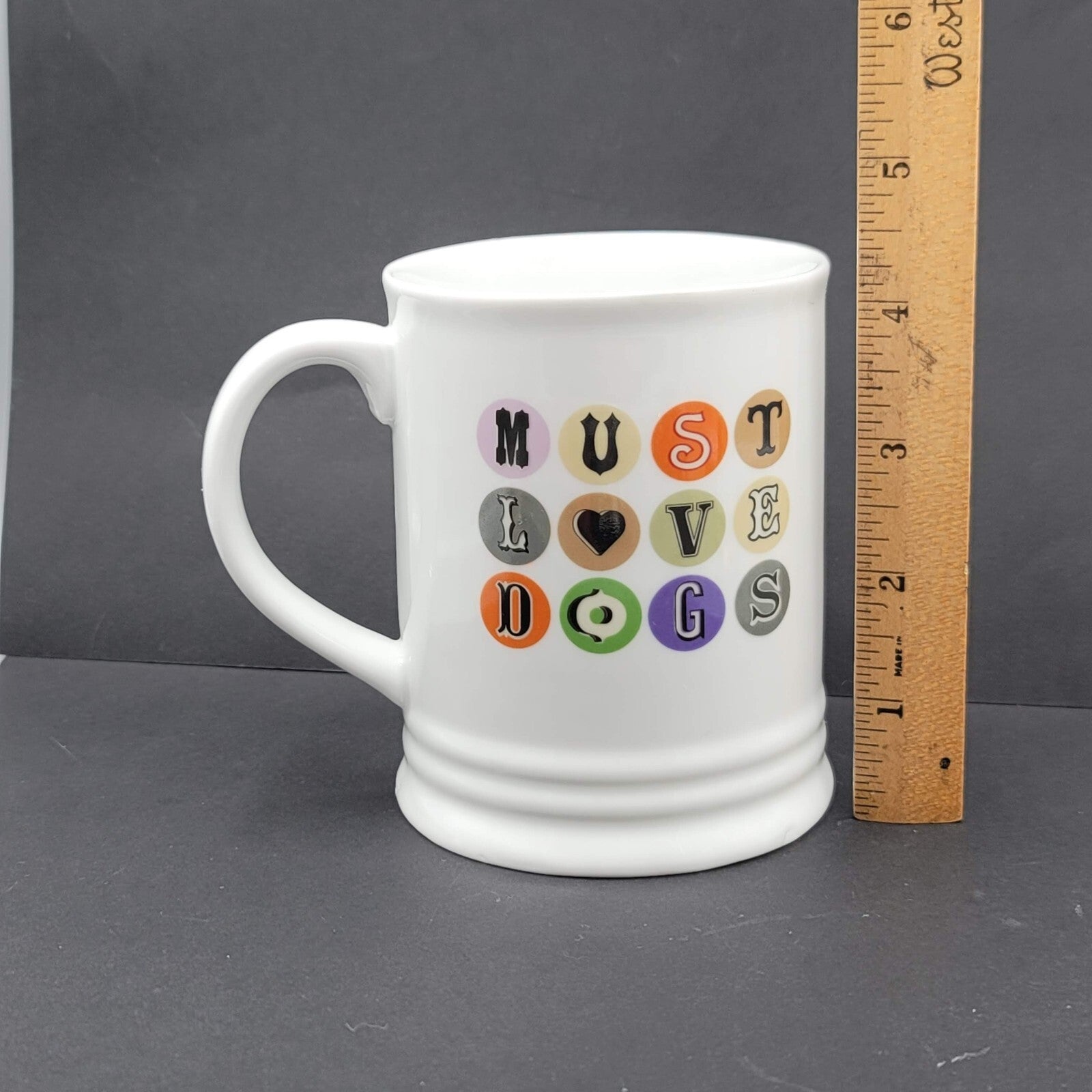 MUST LOVE DOGS Coffee Mug Fringe White Multicolor